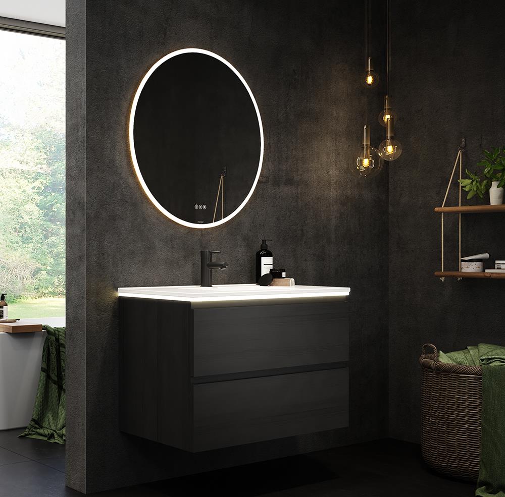VikingBad Oda 80cm Rundt speil med LED lys - VVS FORHANDLEREN